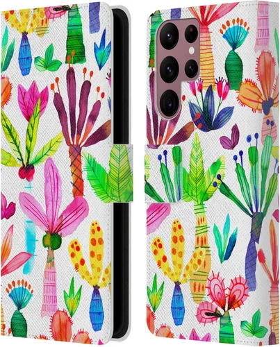 Vista 173 de Head Case Designs Officially Licensed Ninola Brushstrokes Black Summer Patterns Leather Wallet Case Compatible with Samsung Galaxy A07 4G