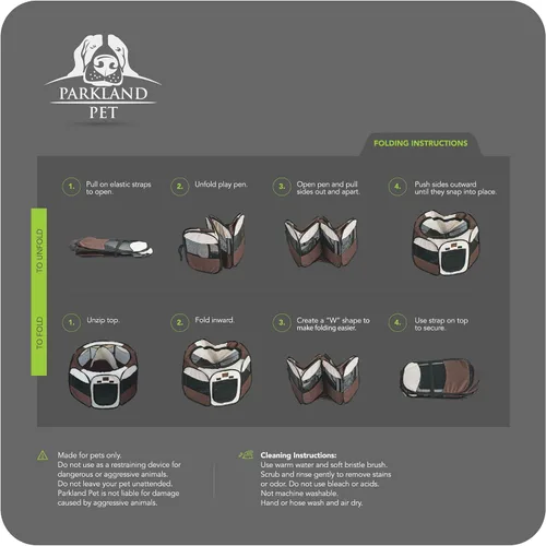 Vista 3 de Corralito plegable Parkland Pet para perros, S, Marrón