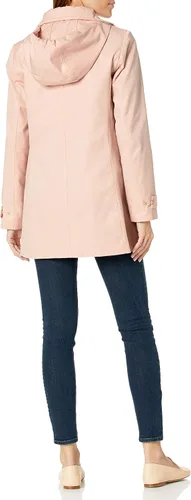 Vista 2 de Cole Haan Chaqueta de algodón con cremallera frontal para mujer con capucha oculta