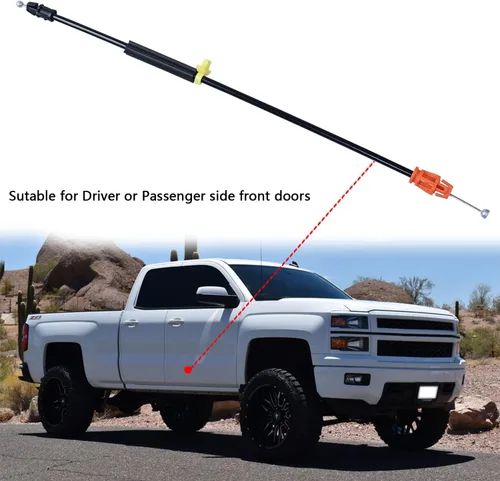 Vista 5 de Cable de pestillo de puerta de 16.5 pulgadas compatible con Chevy Silverado Tahoe Yukon Sierra Escalade 2007-2014, puertas delanteras laterales