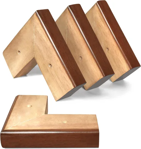 Vista 14 de Patas de madera maciza para muebles, elevadores de cama en forma de L, patas de muebles para sofá, sillón, cómoda, gabinete, mesa, pies de sofá