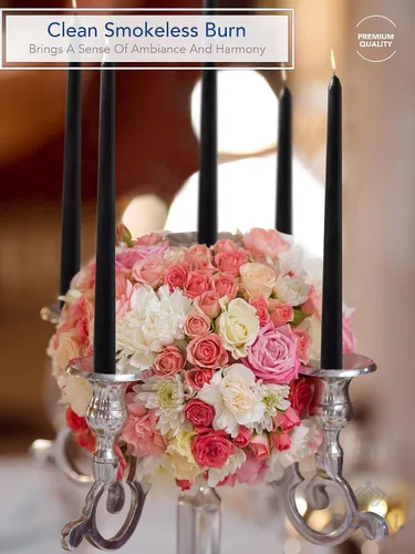 Vista 2 de Royal Imports Velas cónicas sin perfume, elegantes de calidad premium, sin goteo y sin humo, velas de cena sumergidas a mano para bodas, vacaciones