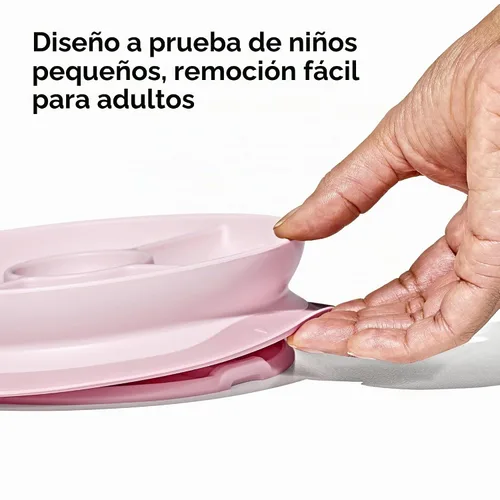 Vista 2 de OXO Tot - Plato con ventosa y división para pegarse - Blossom
