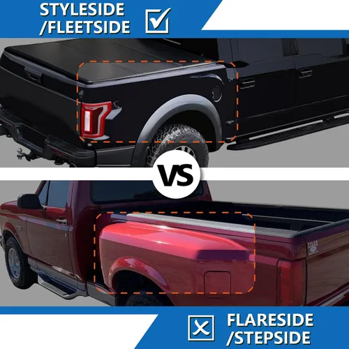 Vista 4 de Cubierta rígida de tres pliegues de 5.5 pies para plataforma de camioneta FRP para 2007-2021 Tundra Compatible con el sistema de riel