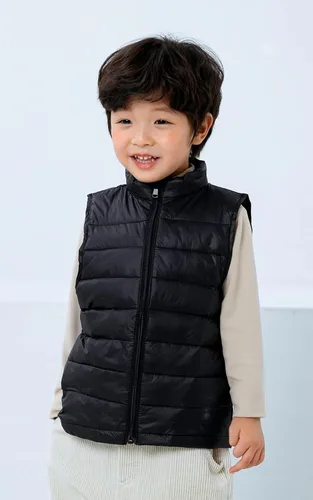 Vista 4 de Down Puffer Vest for Boy Girls Lightweight Water-Resistant Winter Jacket Outwear Kids Fall Sleeveless Coats