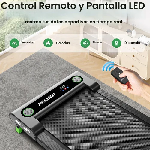 Vista 2 de AKLUER Caminadora para caminar - Cinta de correr para debajo del escritorio Negro claro