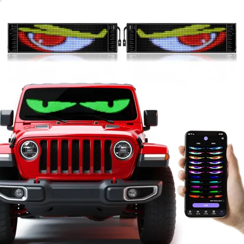 Vista 7 de GOTUS - Letreros LED para Coche, Letrero LED Flexible Programable, Control por Aplicación Bluetooth, Texto Personalizado, Patrones, Animaciones