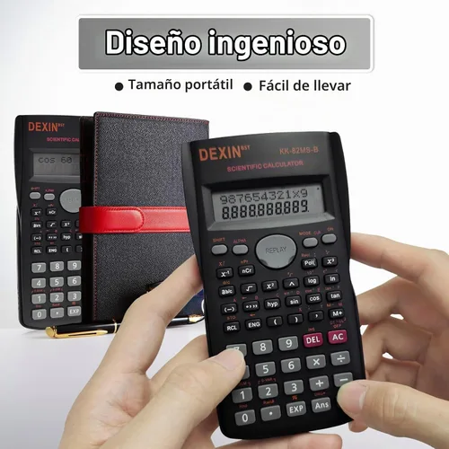 Vista 4 de Calculadora científica de ingeniería de 2 líneas, 16 unidades, calculadoras de bolsillo multifunción de construcción básica, gran pantalla, ideal