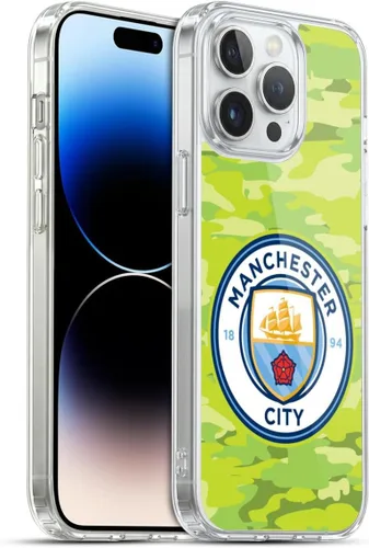 Vista 128 de Head Case Designs Funda de gel con licencia oficial del Manchester City Man City FC Blue Moon Badge Camou [protección de grado militar] compatible