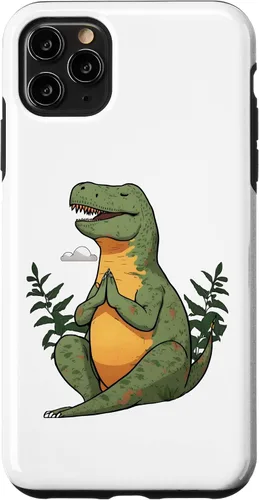 Vista 11 de Funda de meditación para iPhone 15 Tyrannosaurus Rex T-Rex Yoga Meditating Trex