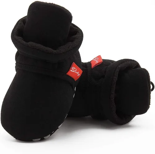 Vista 98 de Botines de forro polar para bebés, niños y niñas, pantuflas antideslizantes con agarre suave, zapatos de calcetín para recién nacidos, cuna