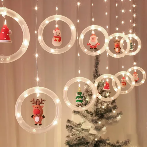 luces alumbrados de navidad cortina aro de Worldsport.co