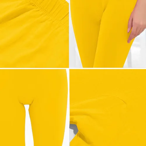 Vista 4 de Pantalones Yoga Mujer Pantalones elásticos ajustados Color melocotón Pantalones deportivos Cintura alta Fitness