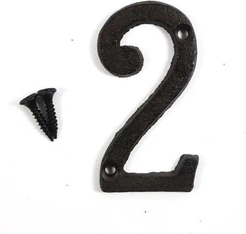 Vista 29 de Letras del abecedario de 3" en metal de hierro fundido decorativas, estilo clásico, para colgar letreros de pared, dirección, nombre, letrero