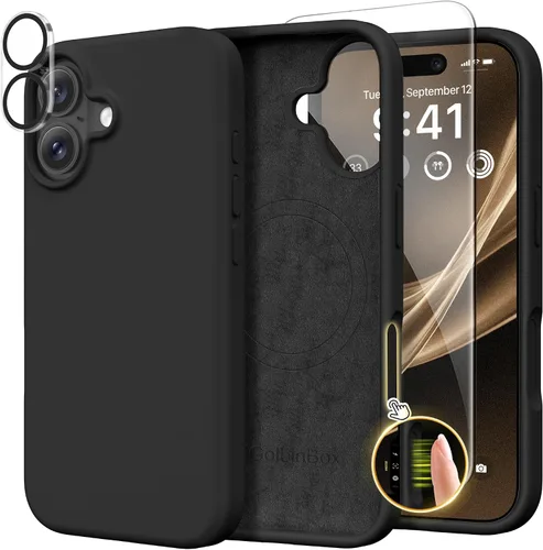 Vista 81 de GolbinBox Funda magnética para iPhone 17, compatible con MagSafe, cubierta de silicona integrada para control de cámara, funda de silicona líquida a