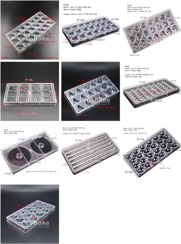 Vista 5 de LoBake Multi Designs - Palitos de media bola, cubo especial TAI JI Trigon, molde de policarbonato para chocolate, moldes para cubitos de hielo 0302