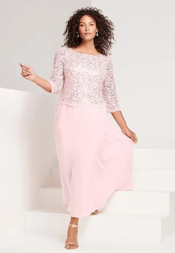 Vista 5 de Roamans Conjunto de vestido de encaje para mujer, talla grande, vestido formal de noche, madre de la novia, traje para ocasiones especiales