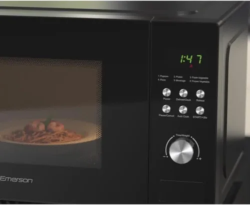 Vista 9 de Emerson MW1101B-A Horno microondas de encimera con control de botón, pantalla LED de 1000 W, 10 niveles de potencia, 6 menús automáticos, plato