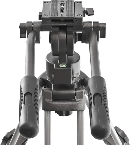 Vista 5 de Ravelli Trípode profesional para cámara de video AVTP de 75 mm con cabezal de arrastre de fluido