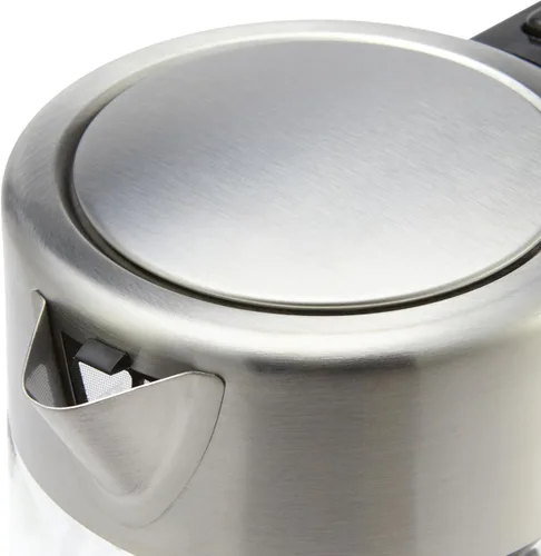 Vista 4 de Amazon Basics Hervidor eléctrico con jarra de vidrio para té y café, sin BPA, ebullición rápida, apagado automático, 1.1 cuartos, 1500W, vidrio