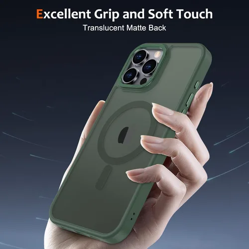 Vista 187 de Anuck - Funda magnética para iPhone 11 compatible con MagSafe, carcasa trasera mate translúcida dura, borde de TPU, delgada, resistente a impactos
