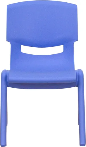 Vista 5 de EMMA + OLIVER Paquete de 2 sillas escolares apilables de plástico azul con asiento de 10.5 pulgadas de alto, silla preescolar