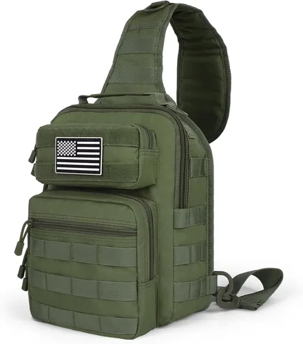 Vista 10 de HAOMUK - Mochila táctica con bandolera militar Rover, mochila al hombro, mochila pequeña EDC, bolsa de pecho cruzada para hombres