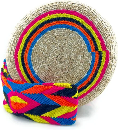 Vista 3 de Bolsos Colombianos, Mochila Wayuu, 100% Original Colombiano Algodón Bolso Cubo hecho a mano.