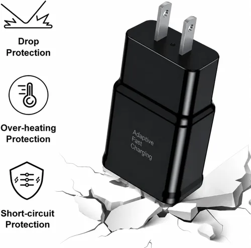 Vista 4 de Cargador tipo C de carga rápida, paquete de 2 bloques de carga USB C Android para teléfono y cable de carga de 3 pies, para Samsung Galaxy S8/S9/S10