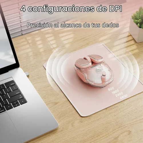 Vista 3 de Wireless Clear Mouse Dual Mode Bluetooth & 2.4G Silent Clicks Mice-Gradient Gradiente