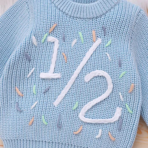 Vista 54 de Suéter de primer cumpleaños para bebés y niñas de un año de edad, sesión de fotos, otoño e invierno