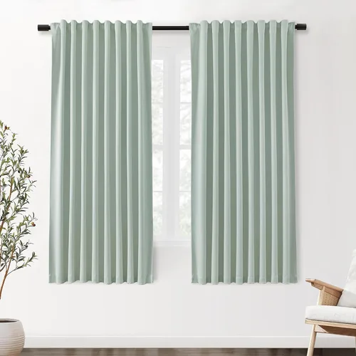 Vista 66 de SHINELAND Cortinas opacas cortas para ventanas de dormitorio, cortinas de baño, 45 pulgadas de largo