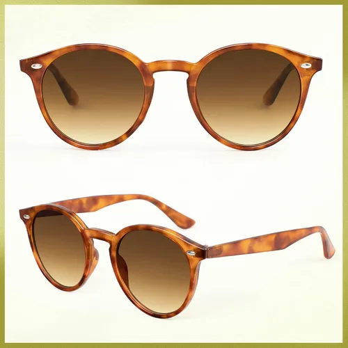 Vista 3 de Madison Avenue Paquete de 2 lentes de sol redondos retro para mujeres y hombres, protección UV, lentes de sol clásicos vintage para hombre y mujer