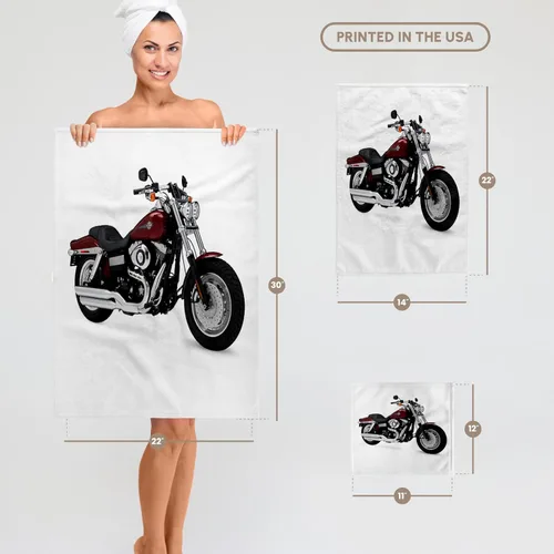 Vista 6 de 3D Rose TWL_4662_1 Toalla Picturing Harley Davidson® Motocicleta Dyna Fxd Toalla