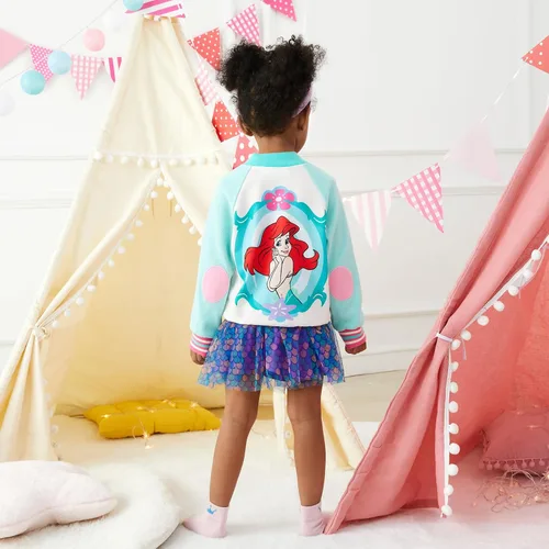 Vista 3 de Disney Chaqueta bomber Varsity Letterman para niñas, sudadera rosa, 3-10 años