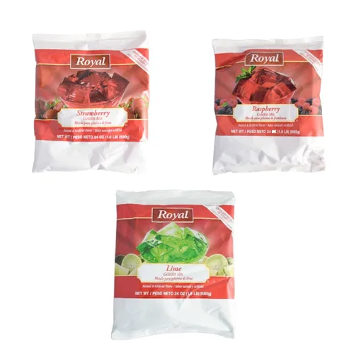 Vista 19 de Royal Gelatin Mix Combo Pack, agente espesante, mezcla de postre (1 cada uno, naranja/lima/fresa)