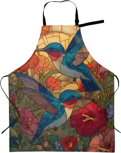 Vista 20 de Delantal de cocina a cuadros rojos y verdes para mujer con cuello ajustable, tamaño adulto, para cocina, pintura, regalo