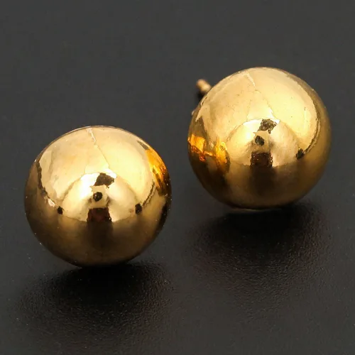 Vista 6 de Media bola Stud arete para las mujeres ronda 6mm 8mm 10mm 3par Set), varios tamaños
