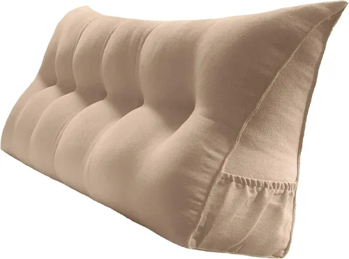 Vista 37 de Peachwell Almohada triangular de lectura para reposo en cama, cojín de refuerzo grande para cabecero, respaldo, almohada de cuña con funda extraíble