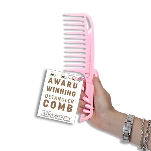 Vista 22 de Peine desembarazador ultra suave Cricket para cabello mojado, seco, largo y grueso. Anti-friz. Peine de ducha para desenredar con aceites de argán