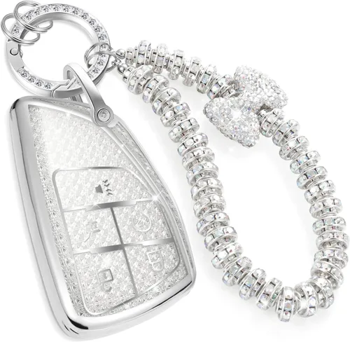 Vista 13 de Funda para llavero Buick con llavero de diamante de lujo, funda suave mejorada para Avenir Envision Chevy Silverado Suburban Tahoe GMC Yukon Denali