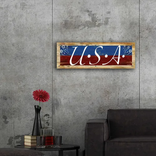 Vista 5 de Epic Art 'USA' de Ed Wargo, arte de pared de vidrio acrílico, 36"x12