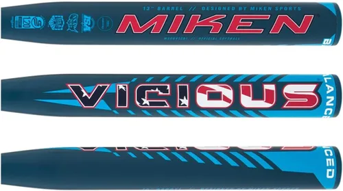 Vista 2 de Miken Vicious Bate de sóftbol de lanzamiento lento de doble sello equilibrado de 13 pulgadas: MV13B1