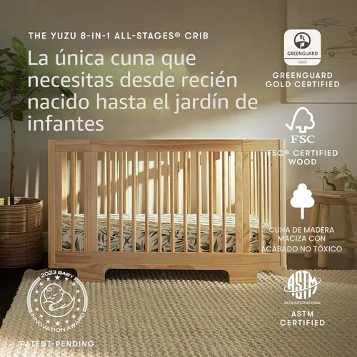 Vista 2 de Babyletto Yuzu - Cuna convertible 8 en 1 para todas las etapas - Kits de conversión para moisés, cuna de bebé midi a cama infantil, sofá cama, cuna
