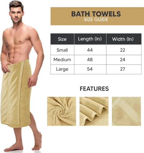 Vista 2 de Toallas de baño de algodón de lujo de 700 GSM (4 unidades, 27 x 54 pulgadas) por Utopia, Beige