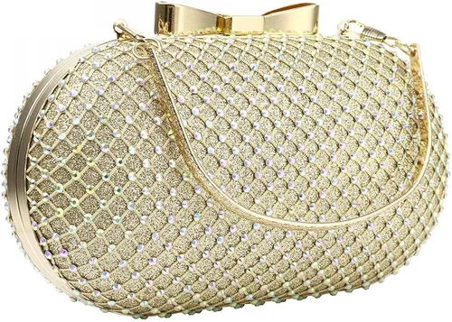 Vista 2 de Bolso cruzado con asa superior para mujer, bolso de noche con cuentas brillantes, bolso de mano para fiesta, graduación, boda, cóctel