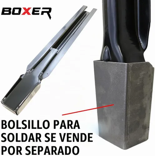 Vista 6 de Boxer Estaca de metal para camión de herramientas, 6 piezas, extremo cuadrado de 24 pulgadas, recubierta en acabado negro, estaca resistente