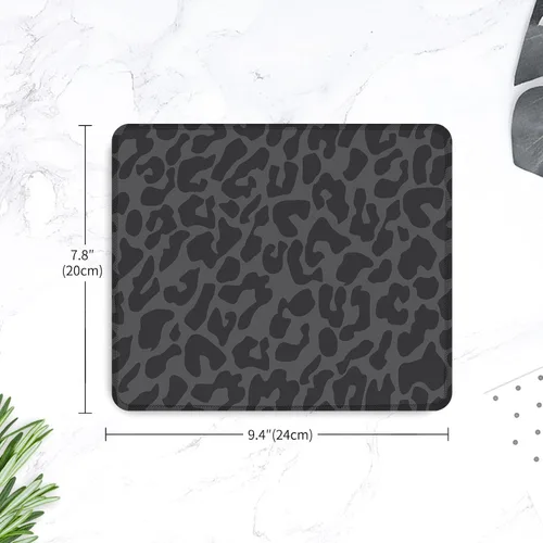 Vista 7 de Seorsok Alfombrilla de mouse de leopardo negro, alfombrilla cuadrada impermeable para mouse, base de goma antideslizante, para computadora portátil