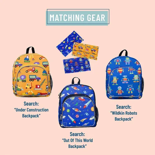 Vista 7 de Wildkin - Mochila infantil de 12.0in con máscara facial (fuera de este mundo)