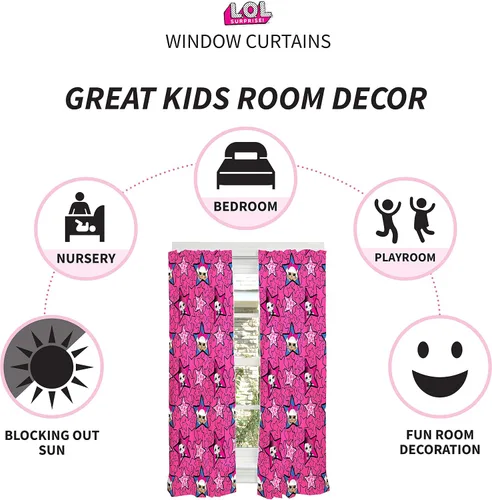 Vista 2 de Franco - Juego de cortinas con alzapaños para ventanas de habitación infantil
